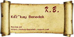 Kókay Benedek névjegykártya