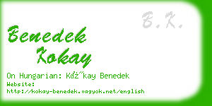 benedek kokay business card